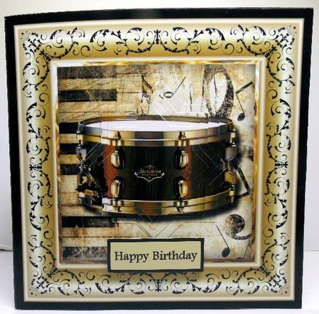 Drum Beat Music 6x6 Card with Pyramid Layers by Susan Mehlbaum