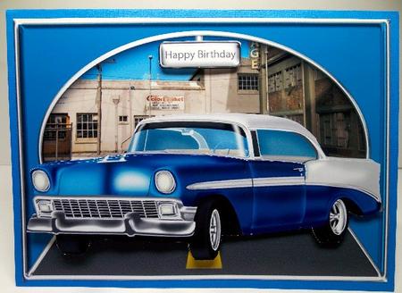 Retro Car Card Front 2 by Susan Mehlbaum