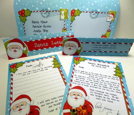 Xmas Santa Child's Santa Letter to and from Santa Mini Kits by Susan Mehlbaum