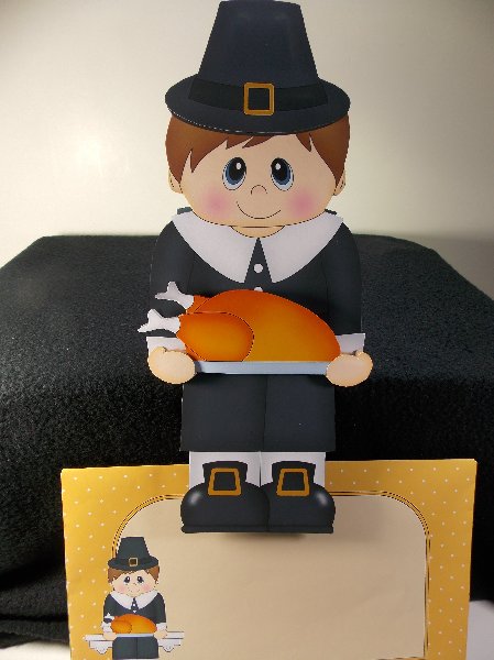 3D on the Shelf Card Kit - Little Thanksgiving Pilgrim Myles by Susan Mehlbaum