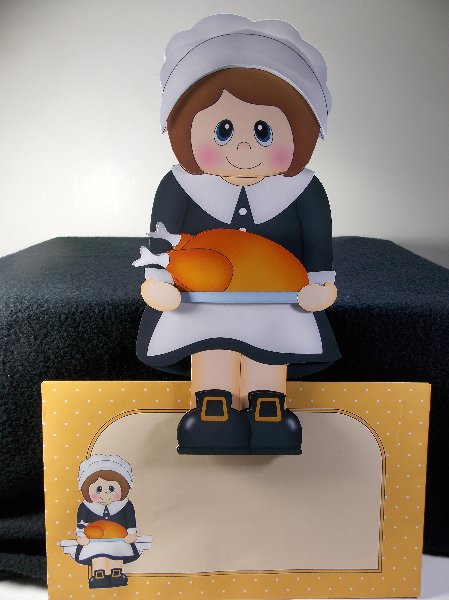3D on the Shelf Card Kit - Little Thanksgiving Pilgrim Ellen by Susan Mehlbaum