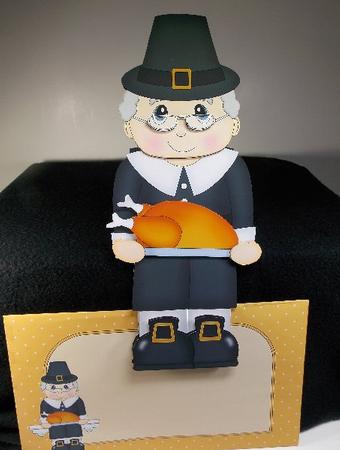3D on the Shelf Card Kit - Little Thanksgiving Pilgrim Jesse by Susan Mehlbaum