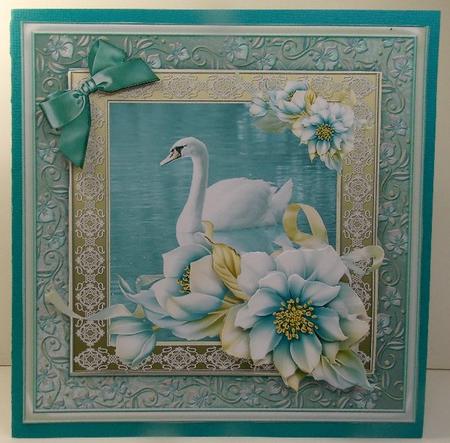 Swan and Frosted Flowers by Susan Mehlbaum