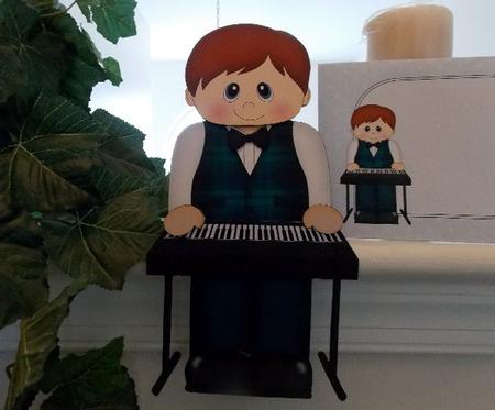 3D on the Shelf Card Kit - Little Keyboard Player Man Joel by Susan Mehlbaum