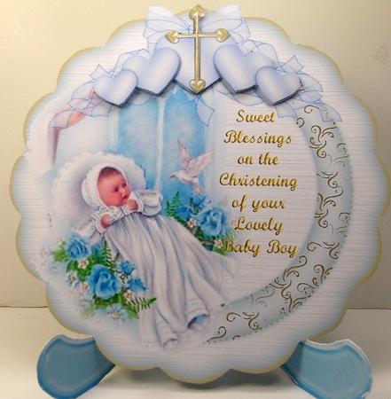 Sweet Blessing Boy Plate & Stand by Susan Mehlbaum