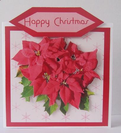 Christmas Poinsettia Decoupage Topper by Susan Parker
