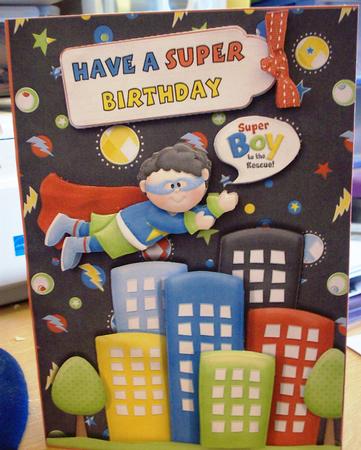 Have a Super Birthday Super Boy Card Front by Susie Woodward