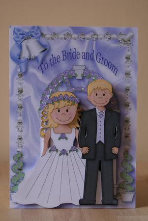 Bride & Groom with Wedding Bells A4 by Susie Woodward