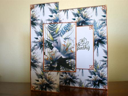 White Lily Foldback Card with Simple Pyramage by Suzanne Burrows