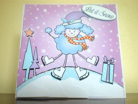 Cute Xmas Poodle Quick Card with Wavy Corner Side Stacker by Suzanne Burrows