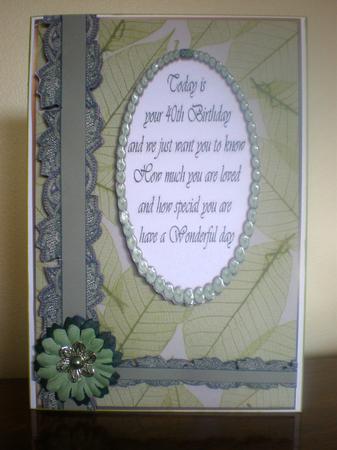 Leaves Pearls and Lace 40th Birthday Verse by Suzanne Burrows