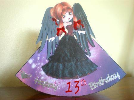 Sweet Gothic Angel Wobble Card 1 by Suzanne Burrows