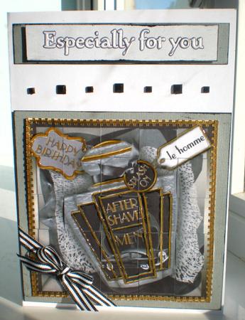Grey Art Deco Aftershave 5in Paper Weaving Sheet by Suzanne Burrows