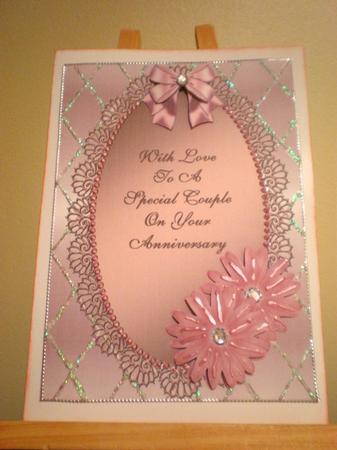 Daisies on Pink Oval Frame - Anniversary by Suzanne Burrows