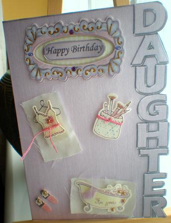 5 x 7 Elegant Metallic Daughter Shaped Card by Suzanne Burrows