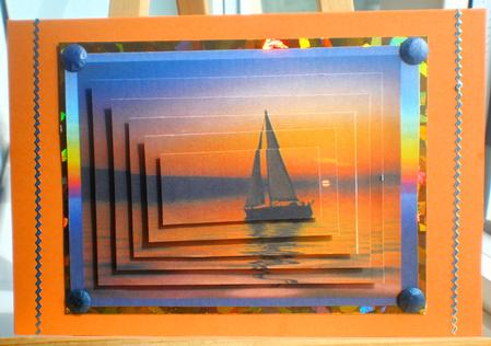 Yach in Sunset Pyramid by Suzanne Burrows