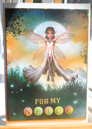 Glamourous Fairy Flying by the Moon by Suzanne Burrows