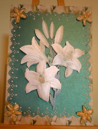 White Lily Decoupage by Suzanne Burrows