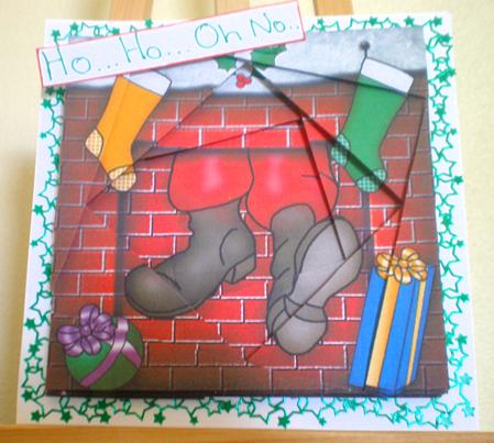 Santa Got Stuck Quick Card Twisted Spiral Side Stacker by Suzanne Burrows