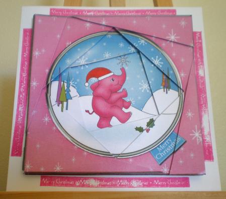 Xmas Elephant Quick Card Twisted Spiral Side Stacker by Suzanne Burrows