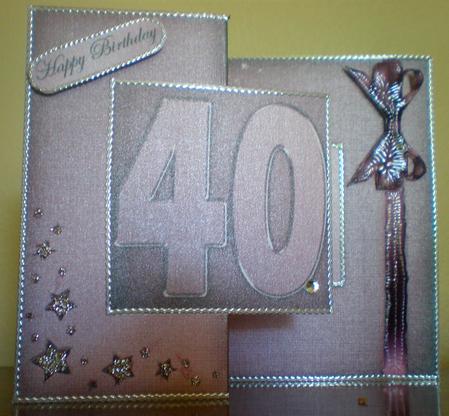 40th Metallic Age Fold Back Card by Suzanne Burrows