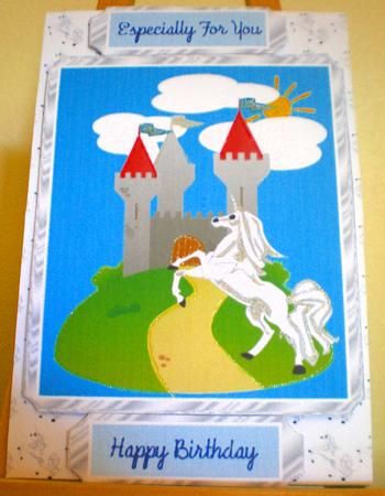 Unicorn and Castle on a Hill by Suzanne Burrows