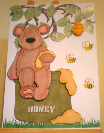 Honey Bear Doodles Digital Stamp by Suzanne Burrows