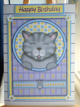 A4 Aprox Grey Cat Topper by Suzanne Burrows