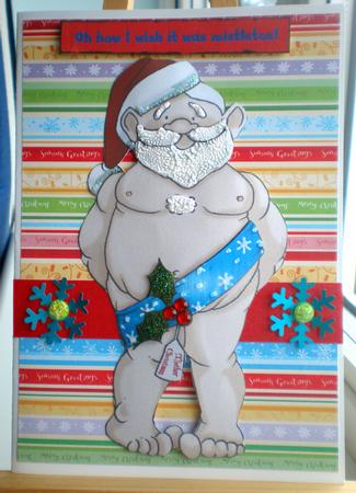 Cheeky Santa Doodles Large Image by Suzanne Burrows