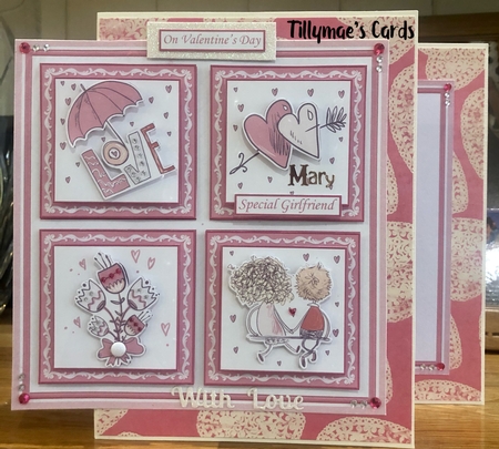 PINK LOVE SQUARES 7.5 Quick Layer Card & Insert Kit by Suzanne Kavanagh