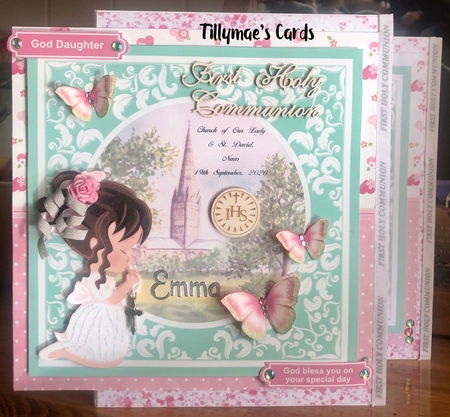 First Holy Communion Girl Card Mini Kit & Decoupage (Brown Hair) by Suzanne Kavanagh