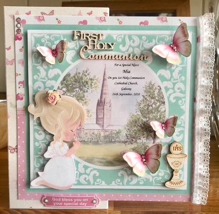 First Holy Communion Girl Card Mini Kit & Decoupage (Blonde Hair) by Suzanne Kavanagh