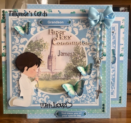 First Holy Communion Boy Card Mini Kit & Decoupage (brown hair) by Suzanne Kavanagh