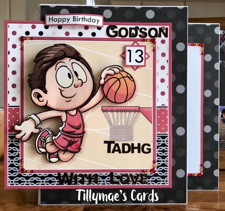 BASKETBALL 7.5 Decoupage & Insert Mini Kit by Suzanne Kavanagh