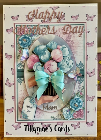 Teal And Pink Peony Bouquet Mini Page Kit  by Suzanne Kavanagh