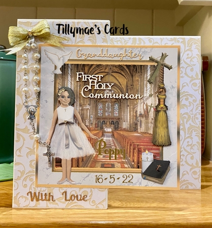 Confirmation / Communion Girl Decoupage Card Mini Kit 7x7 by Suzanne Kavanagh