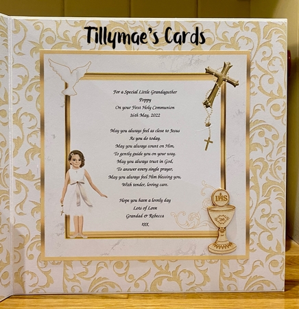 Confirmation / Communion Girl Decoupage Card Mini Kit 7x7 by Suzanne Kavanagh