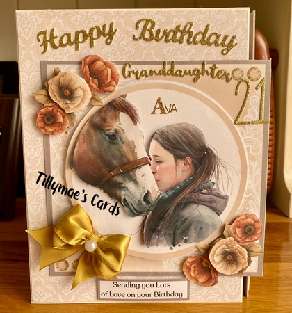 Young Girl and Her Best Friend (7x7 inch square card kit) by Suzanne Kavanagh