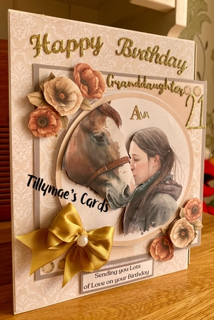 Young Girl and Her Best Friend (7x7 inch square card kit) by Suzanne Kavanagh