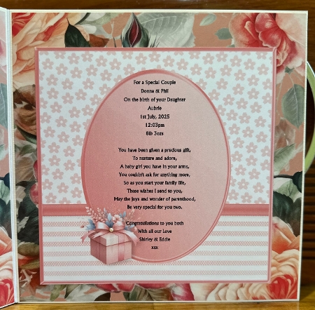 New Baby Girl - Triple Pyramid Card Mini Kit by Suzanne Kavanagh