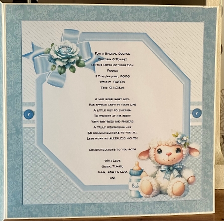 7x7 Sweet baby boy choice of four mini kit by Suzanne Kavanagh