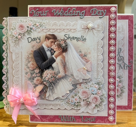 Romantic Wedding Couple Card Kit – Bride & Groom with Pastel Roses – Elegant Love & Cherish Printable by Suzanne Kavanagh