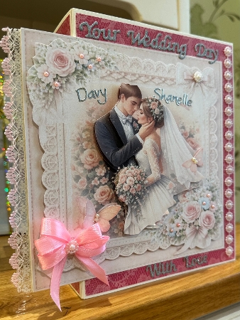 Romantic Wedding Couple Card Kit – Bride & Groom with Pastel Roses – Elegant Love & Cherish Printable by Suzanne Kavanagh