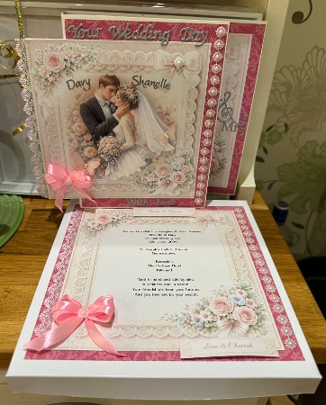 Romantic Wedding Couple Card Kit – Bride & Groom with Pastel Roses – Elegant Love & Cherish Printable by Suzanne Kavanagh