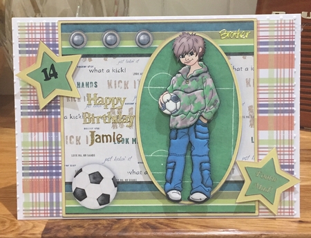 Teenager Football Fan Topper & Decoupage by Suzanne Kavanagh