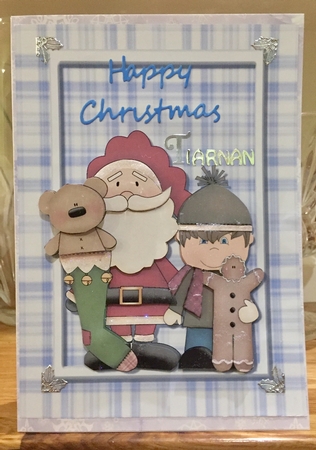 Santa & a Little Boy in White Frame by Suzanne Kavanagh