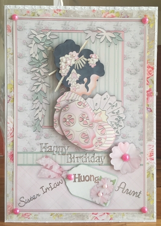 Oriental Lady in Pink Topper & Decoupage by Suzanne Kavanagh
