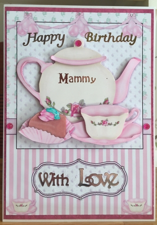 Afternoon Tea Card Front and Decoupage by Suzanne Kavanagh