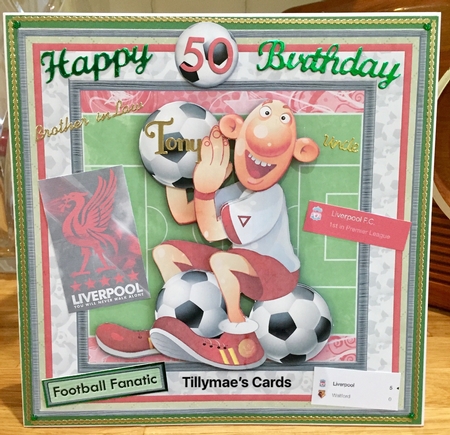 Football Fanatic Red 8x8 Mini Kit & Decoupage for Men by Suzanne Kavanagh