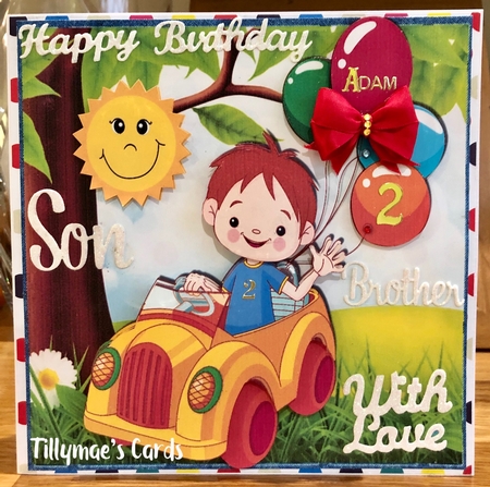 Little Boy Driving His Car in the Park with Sunshine 8x8 Kit by Suzanne Kavanagh